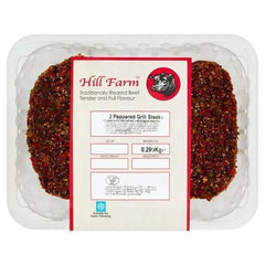 Hill Farm 2 Peppered Grill Steaks 0.290kg - Honesty Sales