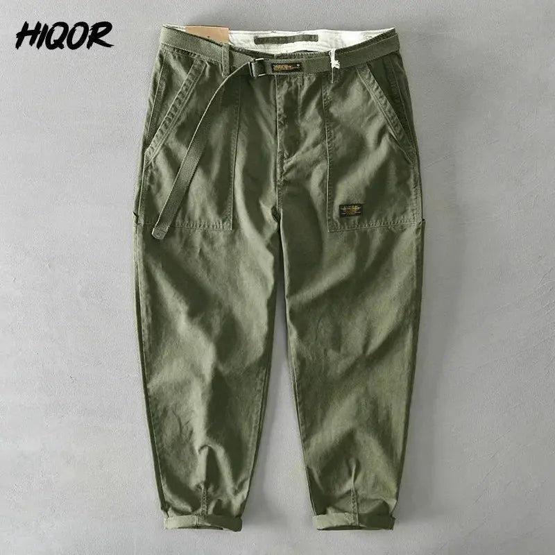 HIQOR Brand Men's 100% Cotton Casual Pants 2025 Loose Trousers For Men Baggy Work Pants Plus Size 38 Cargo Pants Y2k Pants Man - Honesty Sales