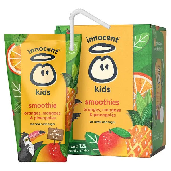 innocent Kids Oranges, Mangoes & Pineapples Smoothies 4x150ml Honesty Sales U.K