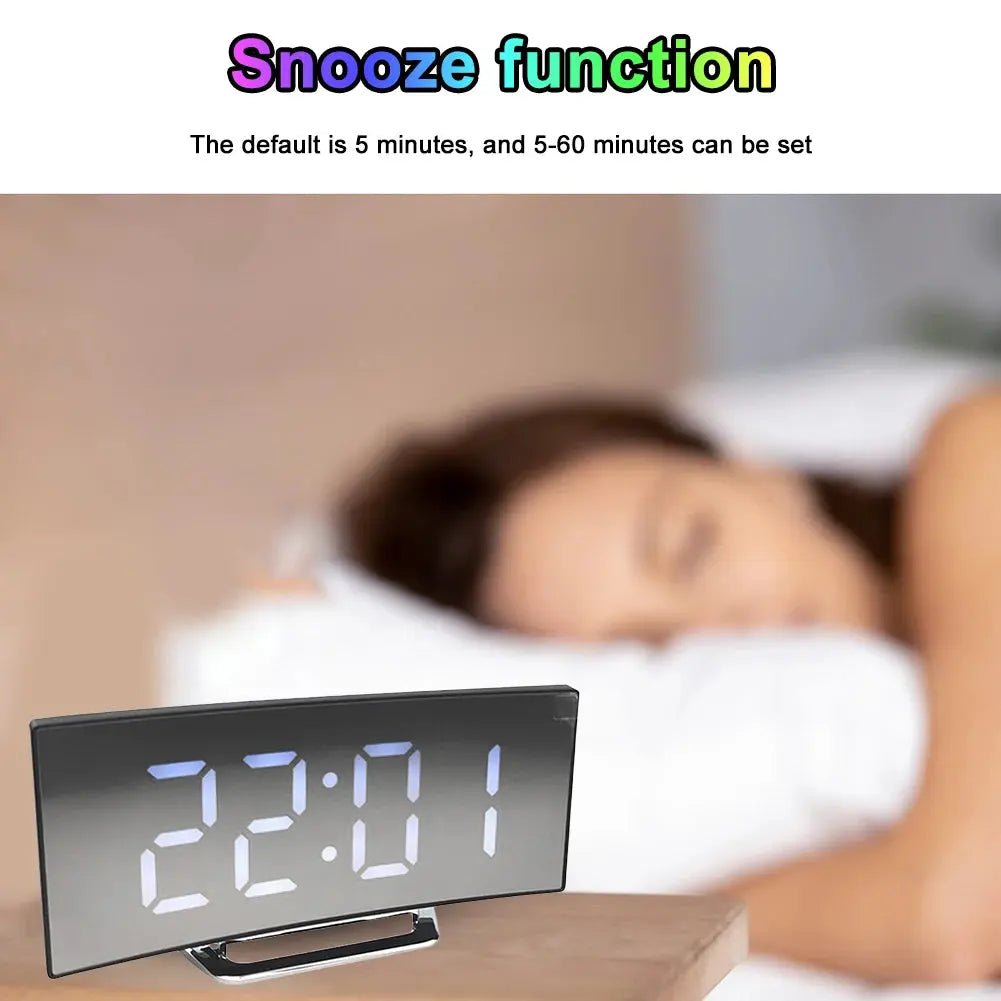 Intelligent Electric Alarm Clock USB Charging Rectangle Table Clock Multi - function 12/24 Hours Living Room Bedroom Dorm Clock - Honesty Sales