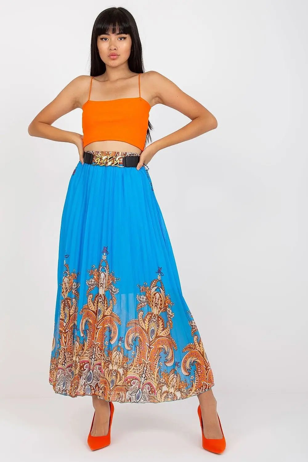 Italy Moda comfortable elastic waistband long skirt - Honesty Sales