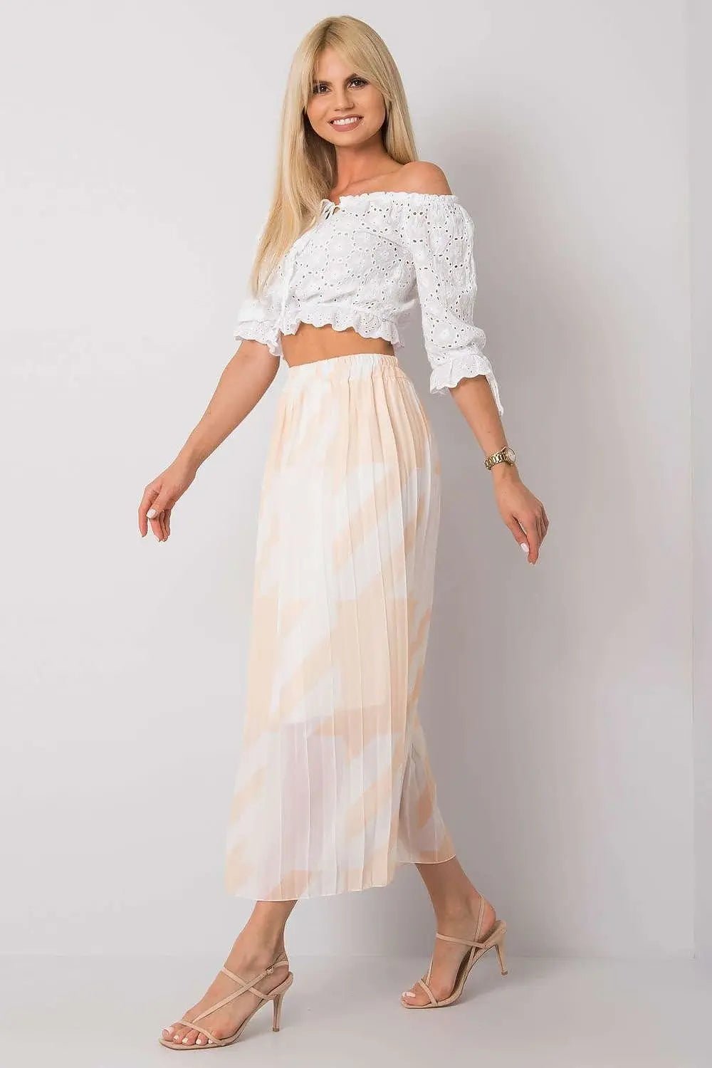 Italy Moda elastic waistband pleated skirt - Honesty Sales
