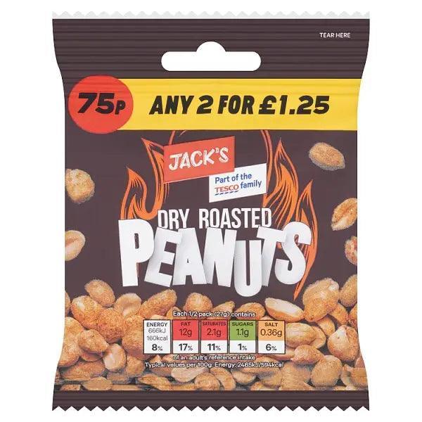 Jack's Dry Roasted Peanuts 55g (Case of 24) - Honesty Sales