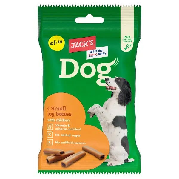 Jack's 4 Dog Small Log Bones with Chicken 180g (Case of 14) - Honesty Sales