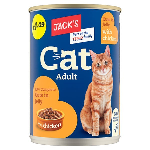 Jack's Adult Cat 100% Complete Cuts in Jelly with Chicken 415g (Case of 12) - Honesty Sales