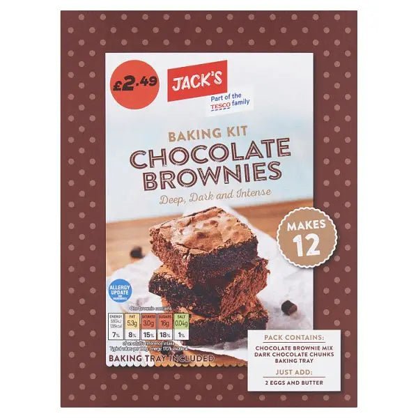 Jack's Baking Kit Chocolate Brownies 285g (Case of 5) - Honesty Sales