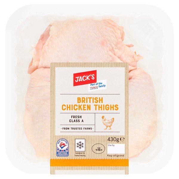 Jack's British Chicken Thighs 430g (4 x 430g) - Honesty Sales