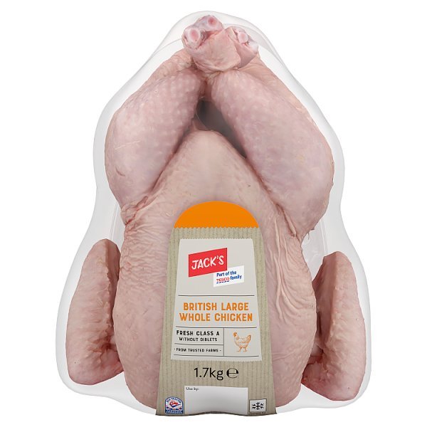 Jack's British Large Whole Chicken 1.7kg (1 x 1.7kg) - Honesty Sales