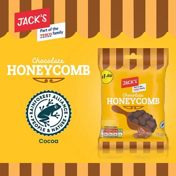 Jack's Chocolate Honeycomb 87.5g (Case of 18) - Honesty Sales