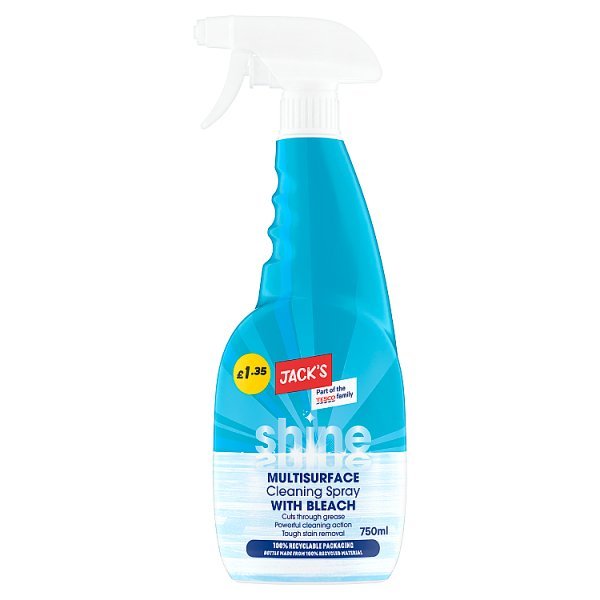 Jack's Multisurface Cleaning Spray with Bleach 750ml (6 x 750ml) - Honesty Sales
