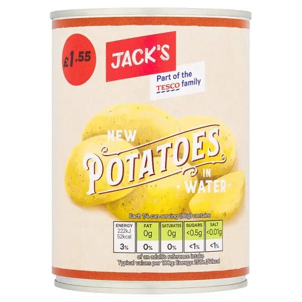 Jack's New Potatoes in Water 560g (Case of 12) - Honesty Sales