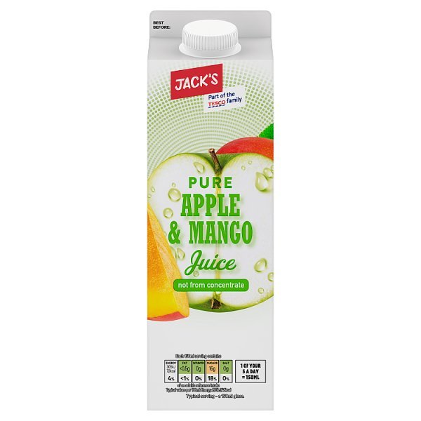 Jack's Pure Apple & Mango Juice 1 Litre (6 x 1ltr) - Honesty Sales