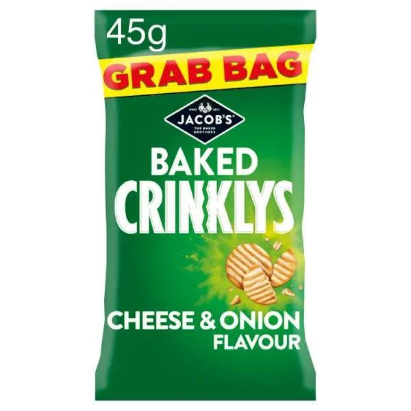 Jacob's Baked Crinklys Cheese & Onion Grab Bag 45g (Case of 30) - Honesty Sales