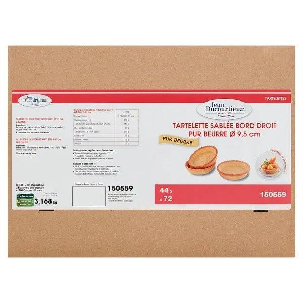 Jean Ducourtieux Tart Cases Straight Sided Sweet 72 x 44g (3.168 kg) (Case of 1) - Honesty Sales