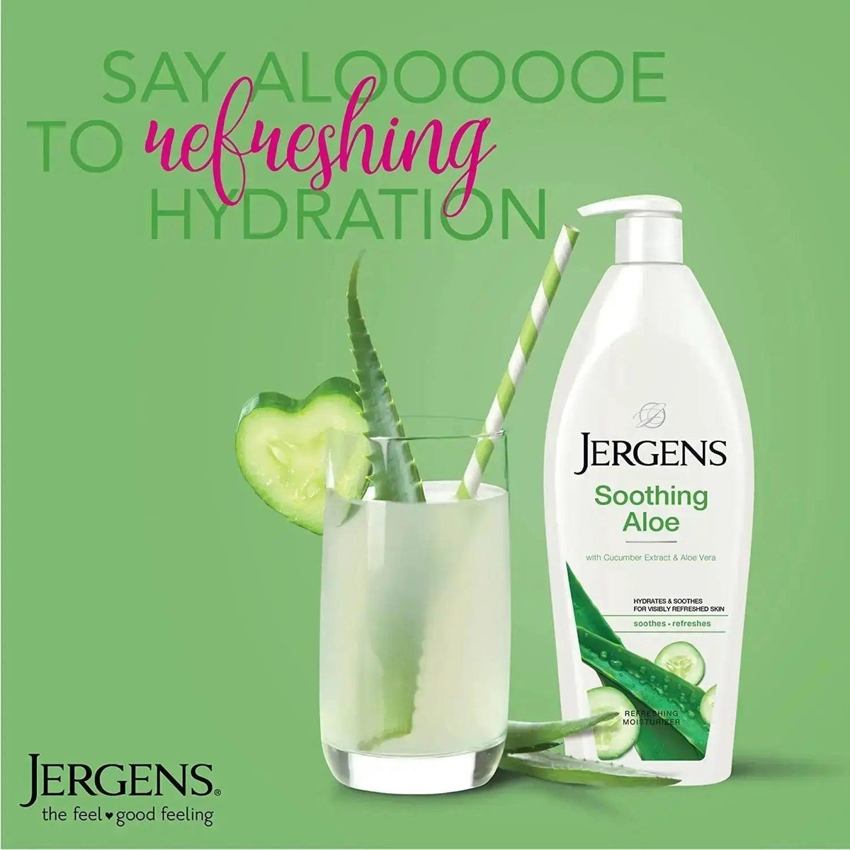 JERGENS Soothing Aloe Refreshing Moisturizer 21oz - Honesty Sales