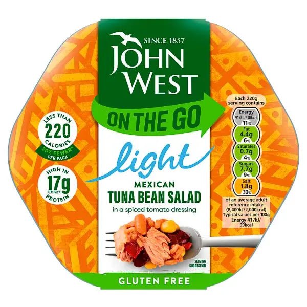 John West on the Go Light Mexican Tuna Bean Salad 220g (Case of 6) - Honesty Sales