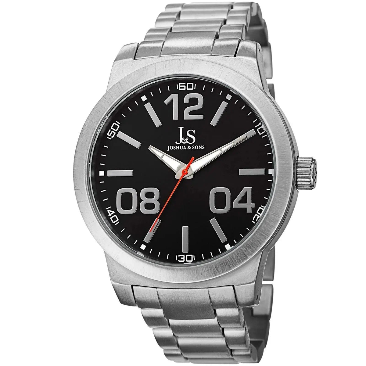 Joshua & Sons Bold Easy to Read Mens - Stainless Steel Bracelet - JS82SSB - Honesty Sales