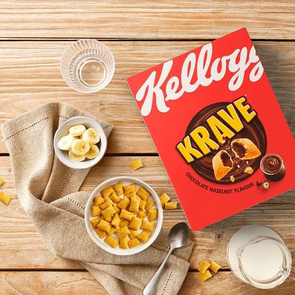 Kellogg's Krave Chocolate Hazelnut Breakfast Cereal 6 x 410g (Case of 6) - Honesty Sales