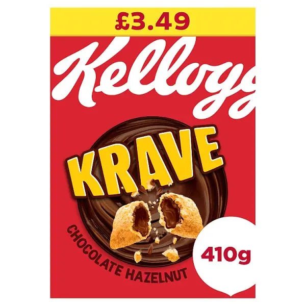 Kellogg's Krave Chocolate Hazelnut Breakfast Cereal 6 x 410g (Case of 6) - Honesty Sales