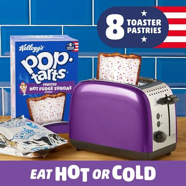 Kellogg's Pop - Tarts Frosted Hot Fudge Sundae Flavour Pastry Snack Slices 8x48g (Case of 6) - Honesty Sales