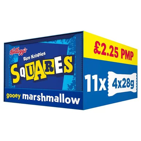 Kellogg's Rice Krispies Squares Marshmallow Snack Bars 4 x 28g (Case of 11) - Honesty Sales