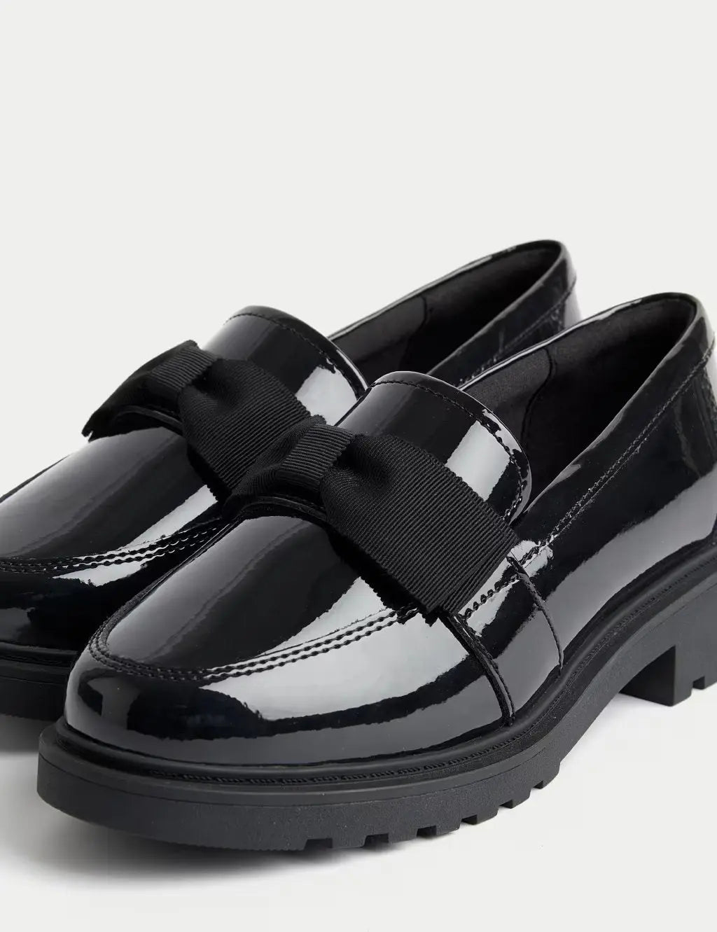 Kids' Chunky Loafer Leather School Shoes (2½ Large - 7 Large) - Honesty Sales