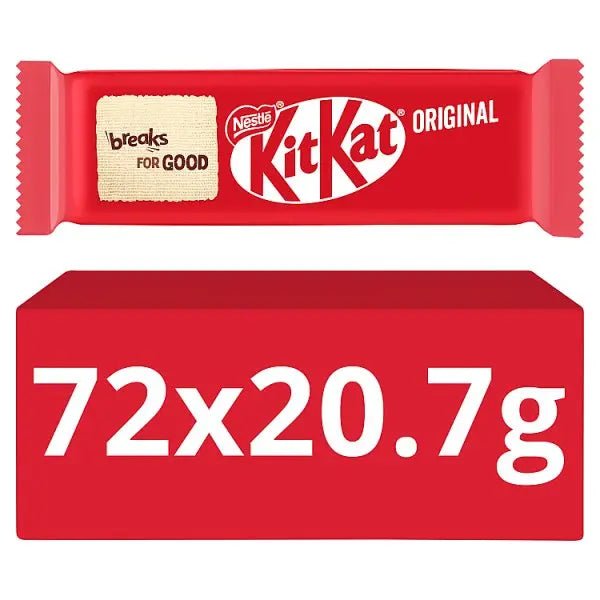 KitKat 2 Finger Milk Chocolate Biscuit Bar 20.7g (Case of 72) - Honesty Sales