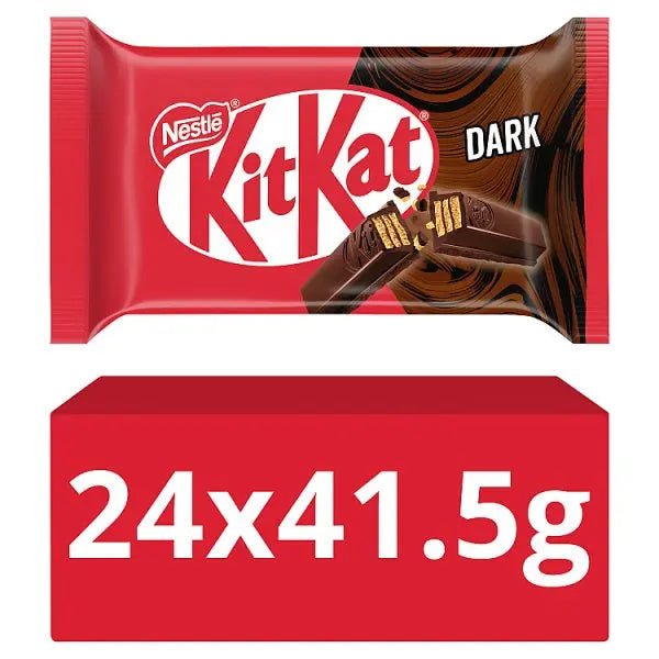 KitKat 4 Finger Dark Chocolate Bar 41.5g (Case of 24) - Honesty Sales