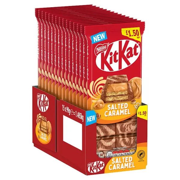KitKat Salted Caramel Chocolate Sharing Bar 99g (Case of 15) - Honesty Sales