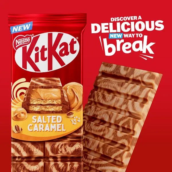 KitKat Salted Caramel Chocolate Sharing Bar 99g (Case of 15) - Honesty Sales