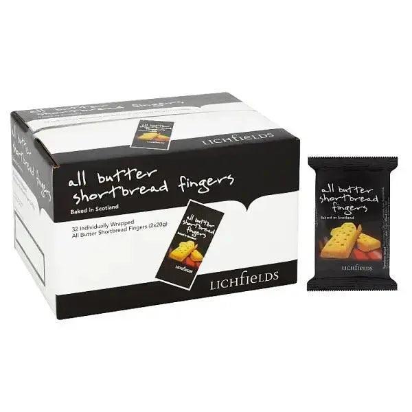 Lichfields All Butter Shortbread Fingers 40g (Case of 32) - Honesty Sales
