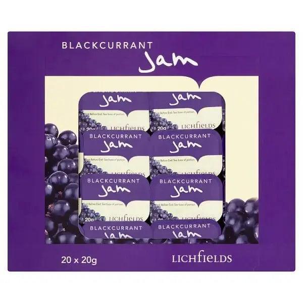 Lichfields Blackcurrant Jam Individual Portions 20 x 20g - Honesty Sales