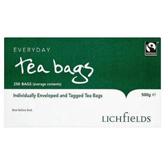 Lichfields Fairtrade Everyday 250 Tea Bags 500g - Honesty Sales