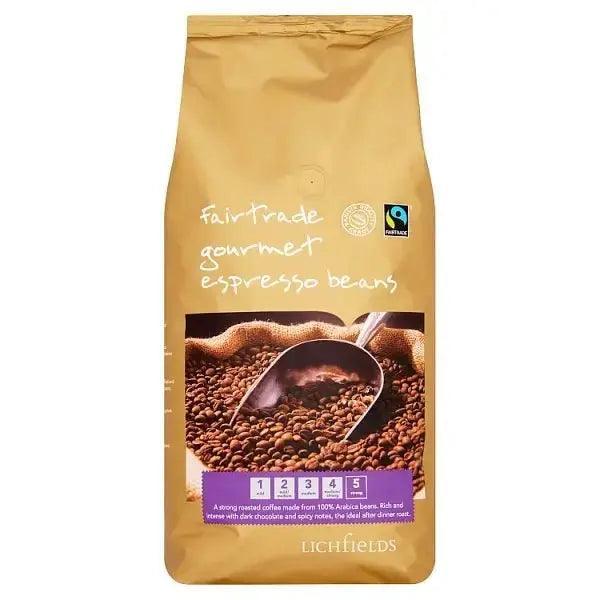 Lichfields Fairtrade Gourmet Espresso Beans 1kg - Honesty Sales