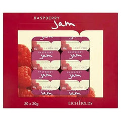 Lichfields Raspberry Jam Individual Portions 20 x 20g - Honesty Sales