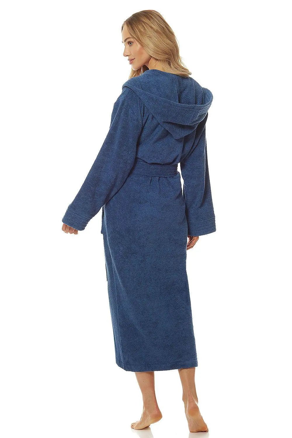 L&L collection navy blue color long bathrobe - Honesty Sales