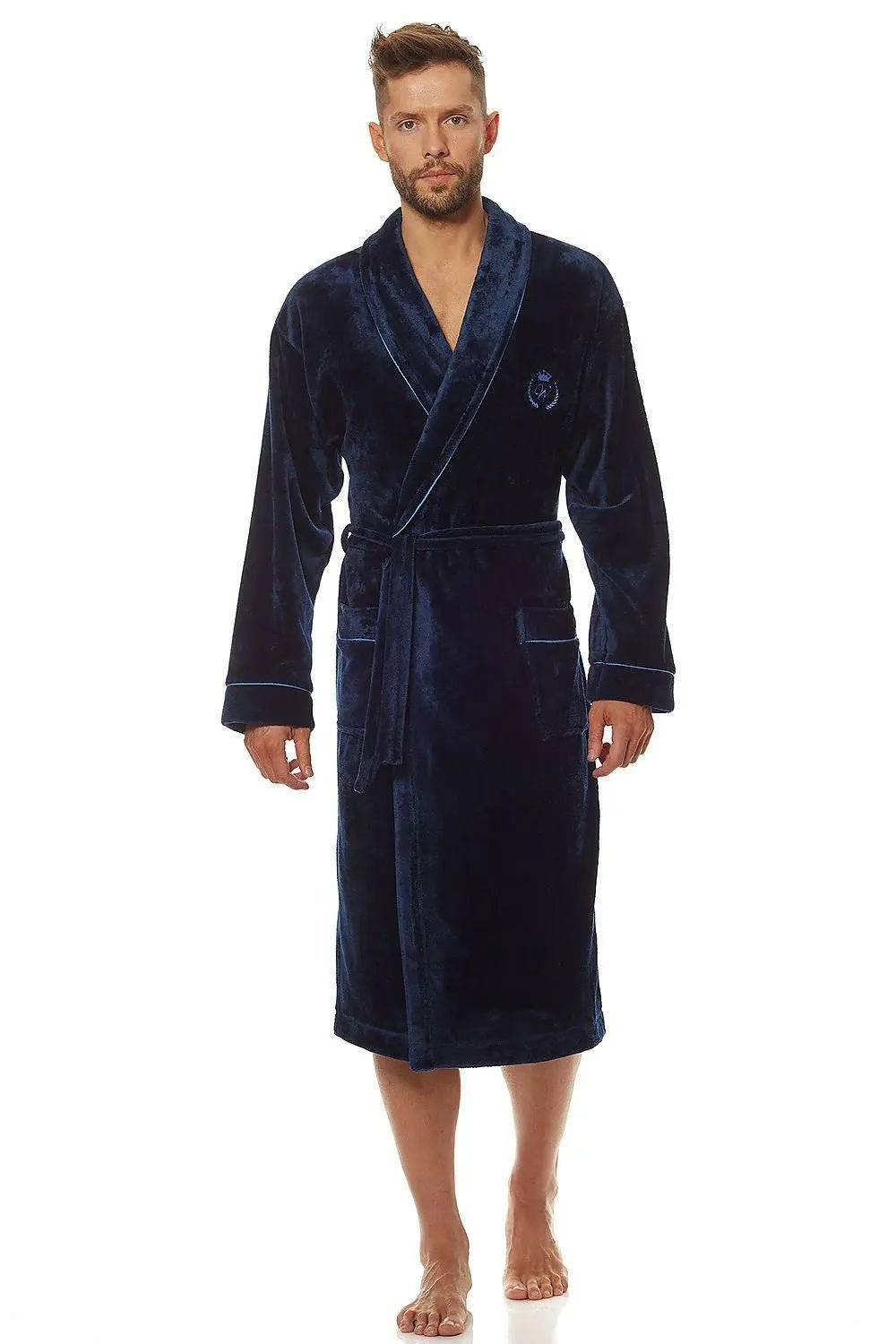 L&L collection soft knit fabric men's bathrobe - Honesty Sales
