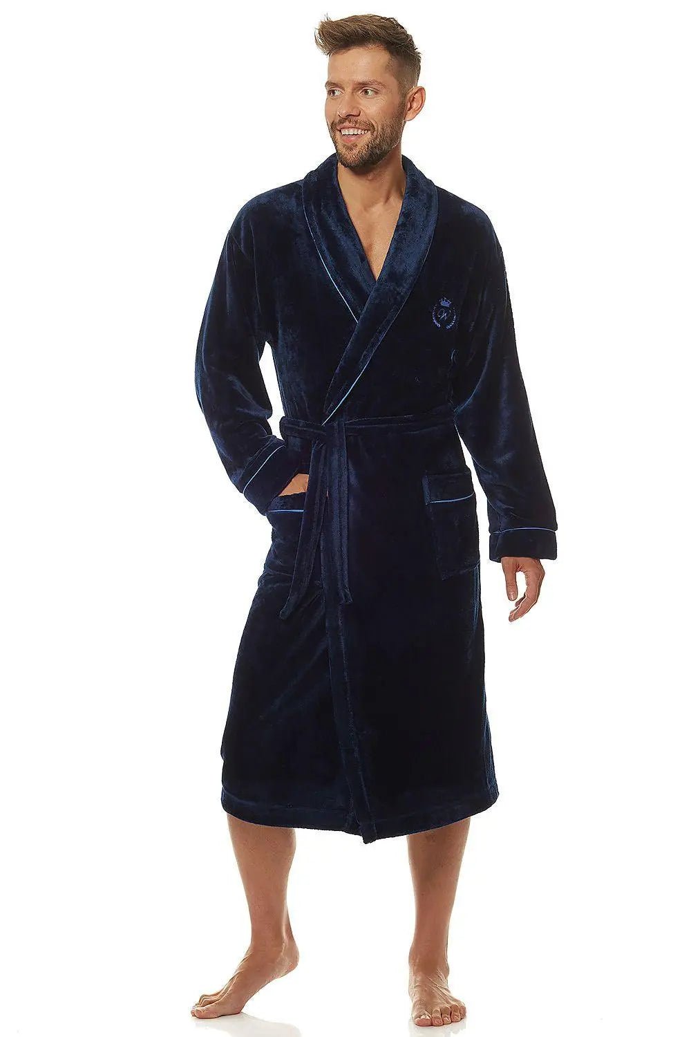 L&L collection soft knit fabric men's bathrobe - Honesty Sales