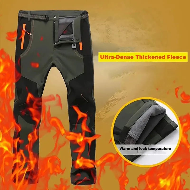 LNGXO Men’s Winter Waterproof Fleece Hiking Pants – Windproof Soft Shell - Honesty Sales