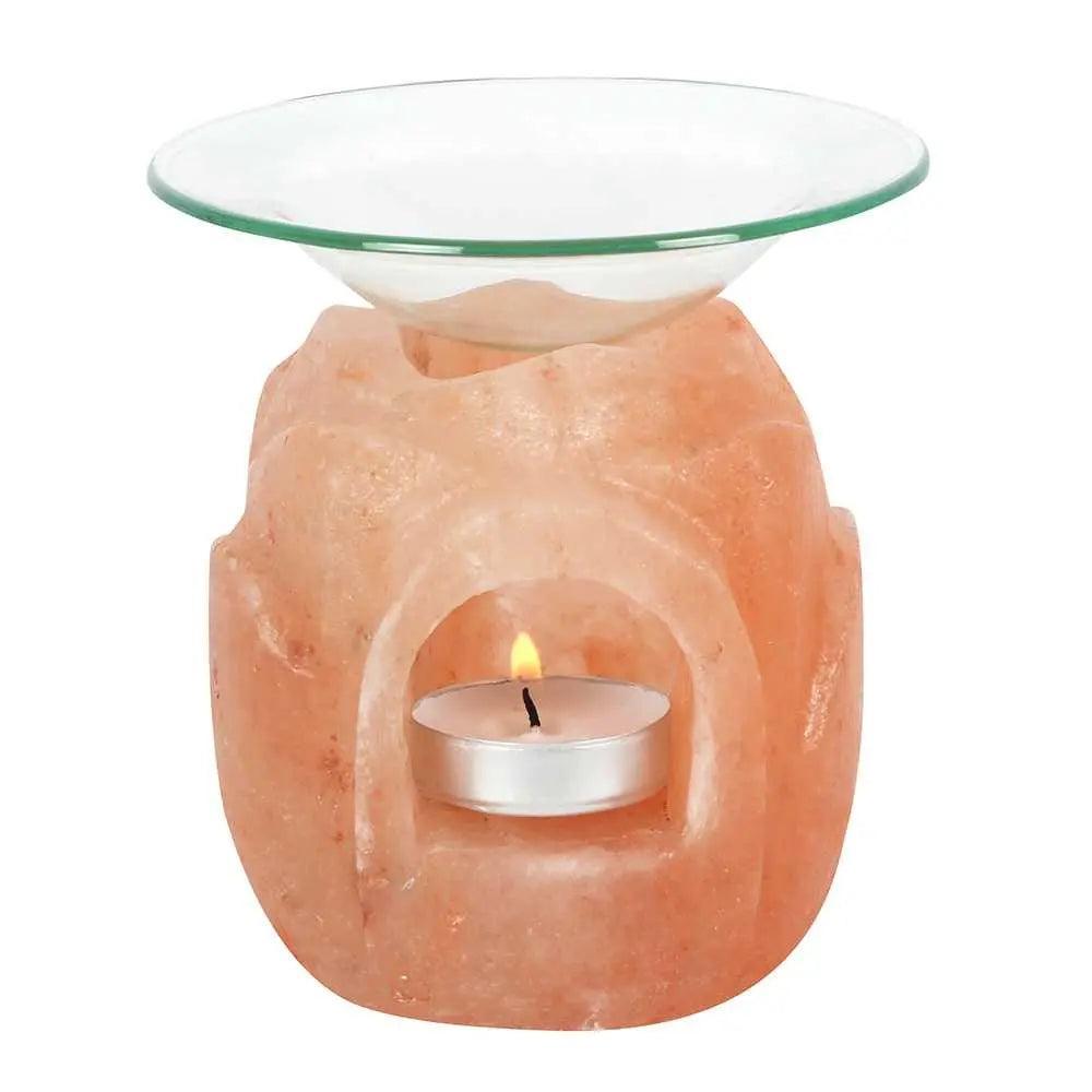 Lotus Flower Shaped Himalayan Salt Oil Burner - Honesty Sales