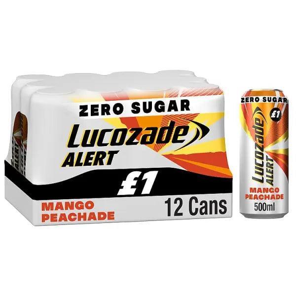 Lucozade Alert Zero Mango & Peach Caffeine Energy Drink 500ml £1 PMP (Case of 12) - Honesty Sales