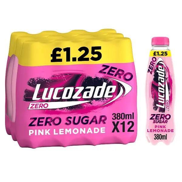 Lucozade Zero Pink Lemonade 380ml (Case of 12) - Honesty Sales