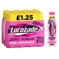 Lucozade Zero Pink Lemonade 380ml (Case of 12) - Honesty Sales