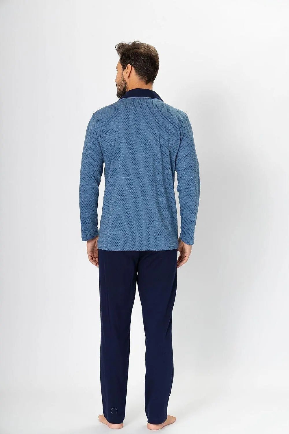 M-Max fine pattern unbuttoned men's pajamas - Honesty Sales