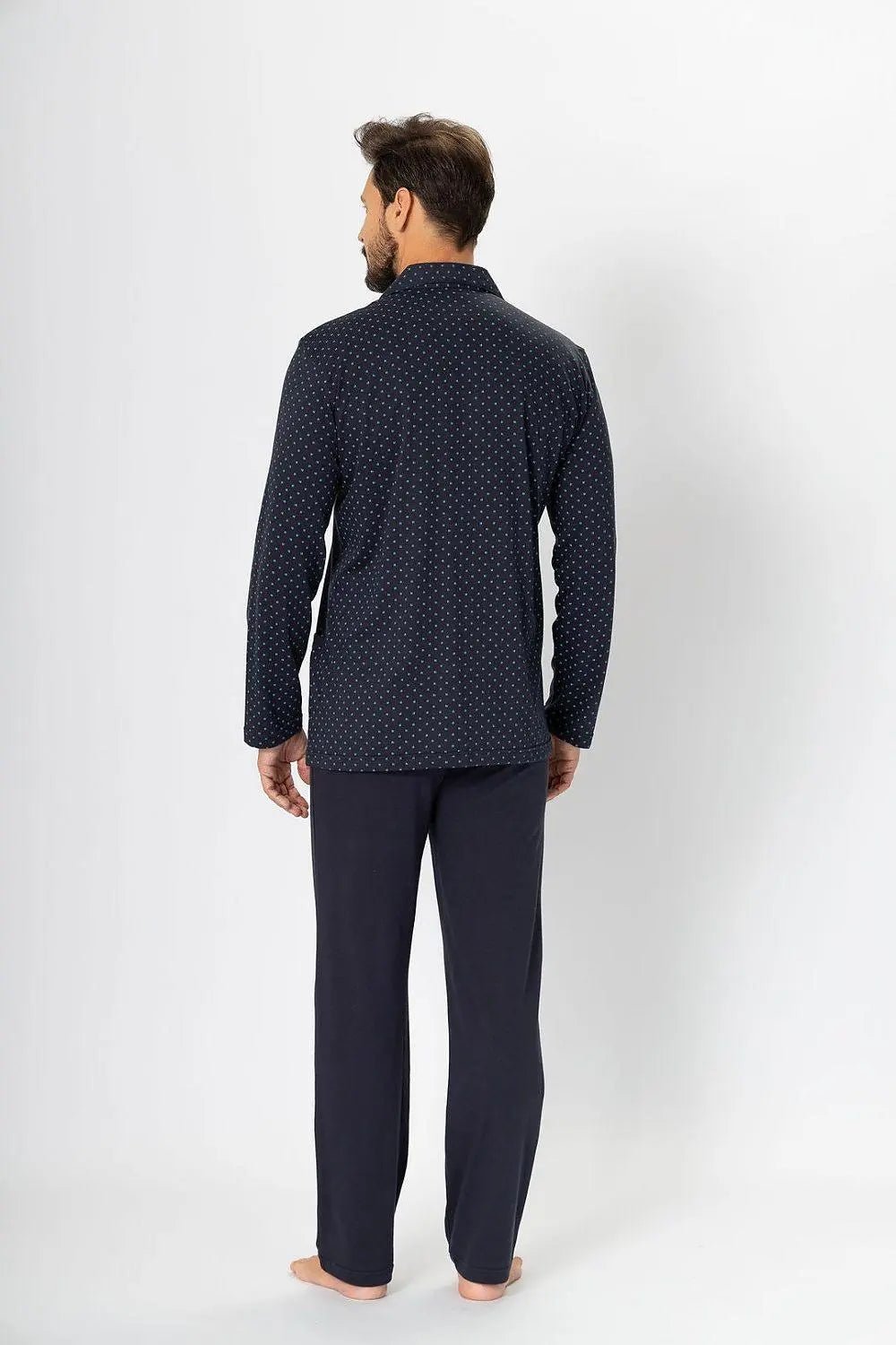 M-Max knitted fabric men's unbuttoned pajamas - Honesty Sales