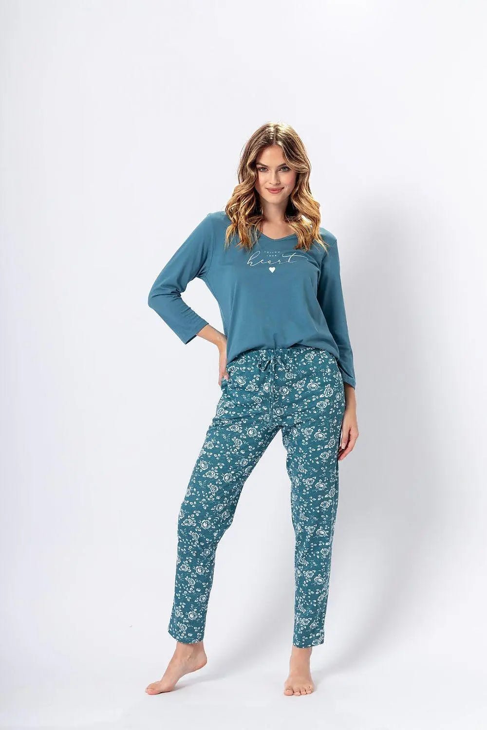 M-Max sea green color blouse and pants womens pajamas - Honesty Sales