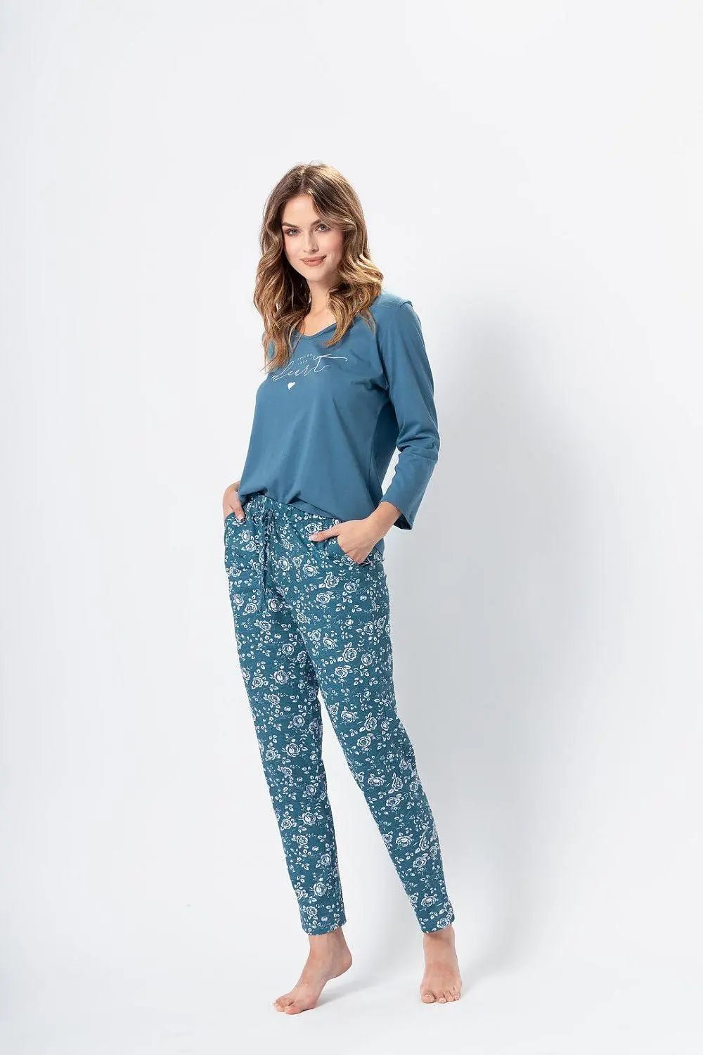 M-Max sea green color blouse and pants womens pajamas - Honesty Sales