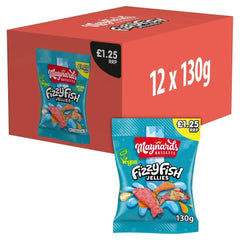 Maynards Bassetts Fizzy Fish Sweets Bag 130 (Case of 12) - Honesty Sales