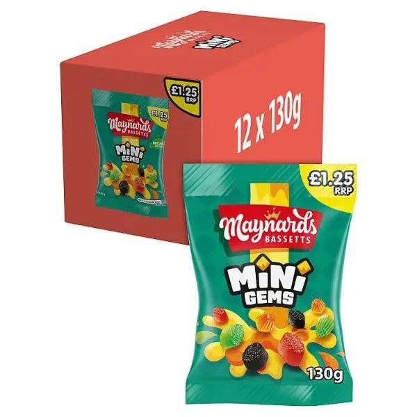 Maynards Bassetts Mini Gems Sweets Bag (Case of 12) - Honesty Sales