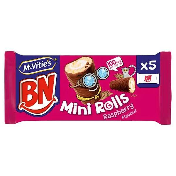 McVitie's BN Raspberry Mini Rolls Cake Bars Multipack 5 x 21.8g, 109g (Case of 12) - Honesty Sales